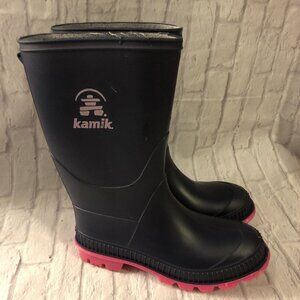 Kamik Rain Boots Navy Blue & Pink